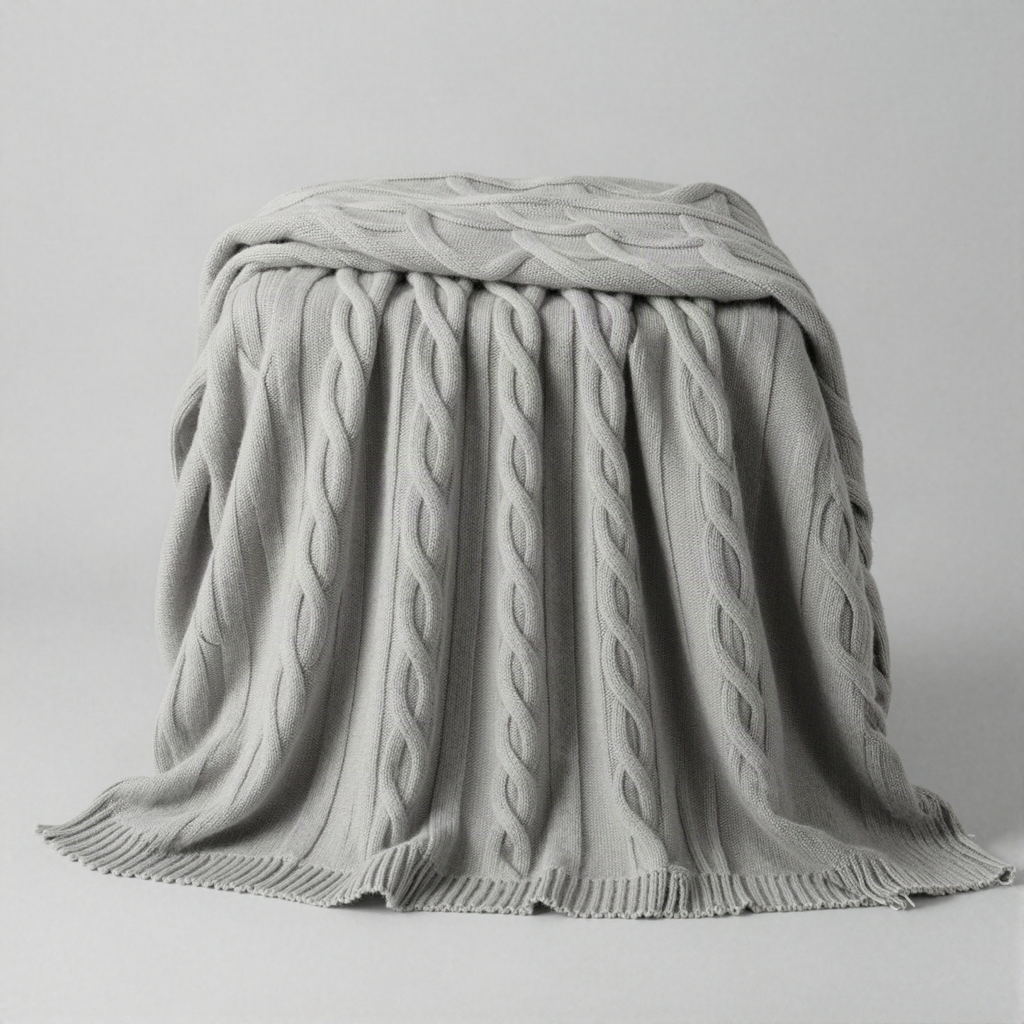 Cable-Knit Cashmere-Feel Throw