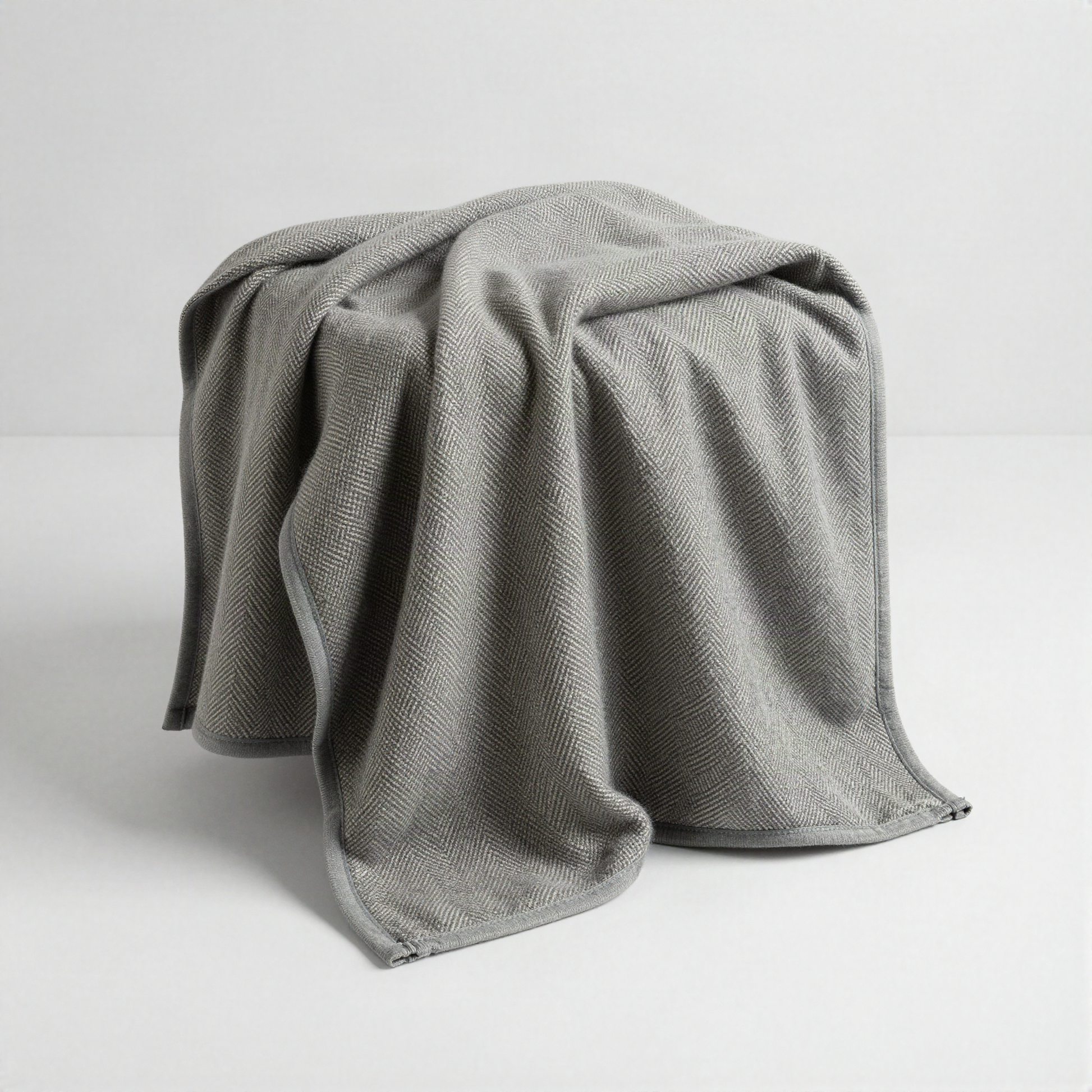 Herringbone Wool-Blend Blanket