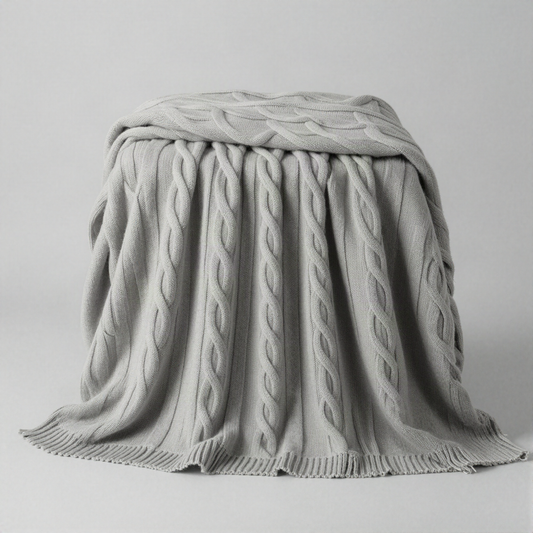 Cable-Knit Cashmere-Feel Throw
