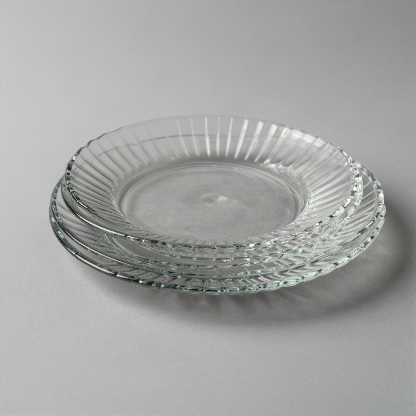 Fluted Glass Dessert Plates