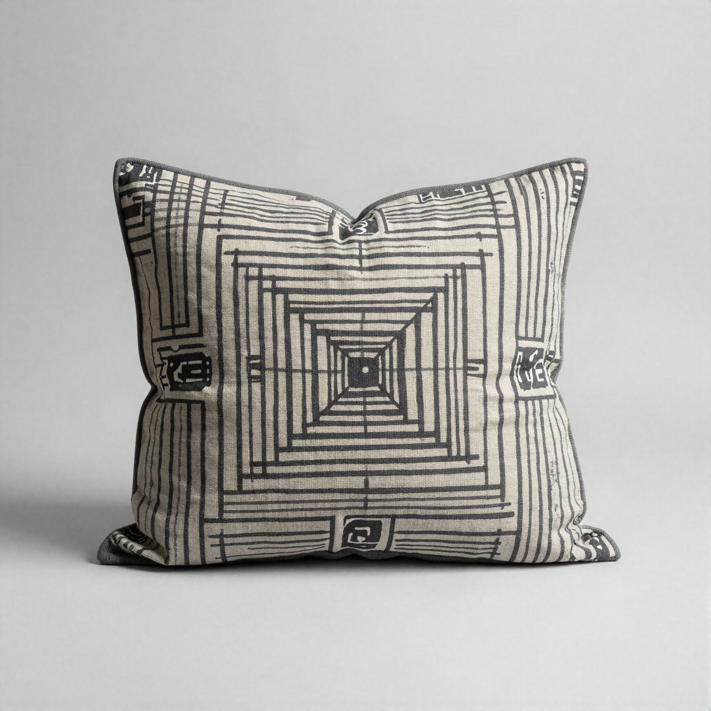 Striped Mudcloth-Style Pillow
